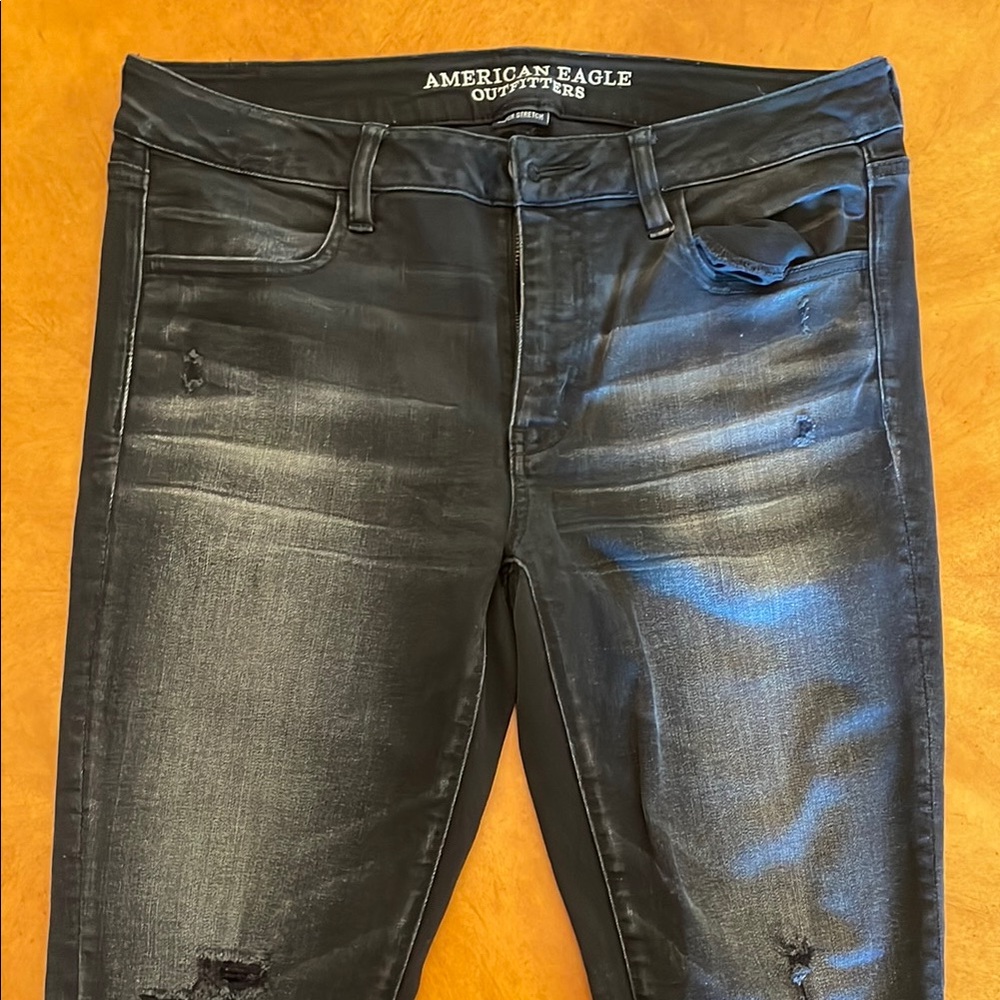 American Eagle Black Distressed Jeans
